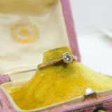18ct Yellow Gold & 0.2ct Diamond Solitaire Band Ring Antique c1930 Art Deco