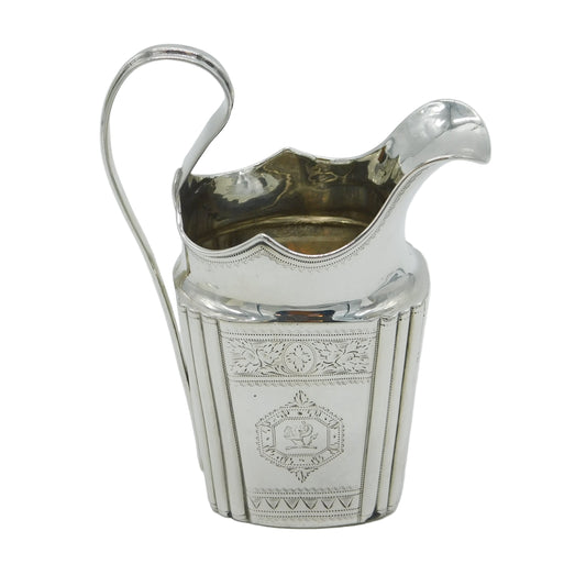 Early Irish George II Sterling Silver Crested Cream Jug Antique 1736 Dublin