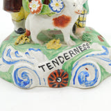 19th Century Staffordshire Tenderness Bocage Figure Group by Walton Antique