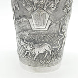 20th Century Burmese Sterling Silver Farm Pattern Cocktail Shaker Antique c1920