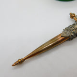 French Victorian Metal Novelty Sword in Scabbard Sewing Scissors Chatelaine Fob c1890