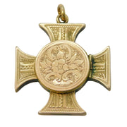 Victorian 9ct Gold Back & Front Maltese Cross Locket Pendant Antique c1860s