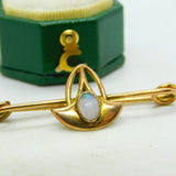 Edwardian 9ct Gold Murrle Bennett Style Opal Brooch Antique c1910 Art Nouveau