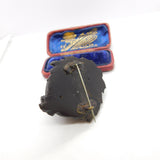 Large Victorian Carved Vulcanite Mourning Locket Brooch Antique c1860