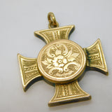 Victorian 9ct Gold Back & Front Maltese Cross Locket Pendant Antique c1860s