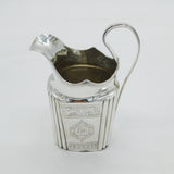 Early Irish George II Sterling Silver Crested Cream Jug Antique 1736 Dublin