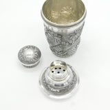 20th Century Burmese Sterling Silver Farm Pattern Cocktail Shaker Antique c1920
