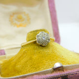 Victorian 18ct Yellow Gold & Diamond Set Daisy Flower Ring Antique c1880