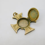 Victorian 9ct Gold Back & Front Maltese Cross Locket Pendant Antique c1860s