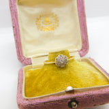 Victorian 18ct Yellow Gold & Diamond Set Daisy Flower Ring Antique c1880