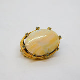 George III 15ct Gold, Old Cut Diamond, Large White Opal Brooch Antique c1800