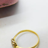 Victorian 18ct Yellow Gold & Diamond Set Daisy Flower Ring Antique c1880
