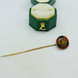 Scottish Victorian 9ct Gold, Bloodstone, Agate & Citrine Stick Pin Antique c1880