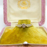 Solitaire Diamond 18ct Yellow Gold and Platinum Ring Antique Victorian c1890