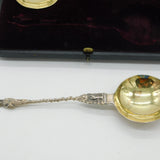 Victorian Pair of Sterling Silver Apostle Dessert Spoons Antique 1901 Chester