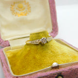 Solitaire Diamond 18ct Yellow Gold and Platinum Ring Antique Victorian c1890