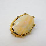 George III 15ct Gold, Old Cut Diamond, Large White Opal Brooch Antique c1800