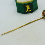 Scottish Victorian 9ct Gold, Bloodstone, Agate & Citrine Stick Pin Antique c1880