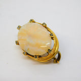 George III 15ct Gold, Old Cut Diamond, Large White Opal Brooch Antique c1800