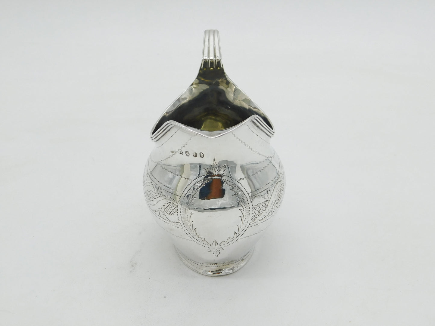 George III Sterling Silver Bright Cut Cream Jug Antique 1804 London