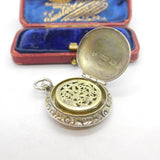 Georgian Sterling Silver Circular Vinaigrette 1829 Birmingham Taylor & Perry