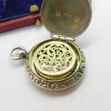 Georgian Sterling Silver Circular Vinaigrette 1829 Birmingham Taylor & Perry