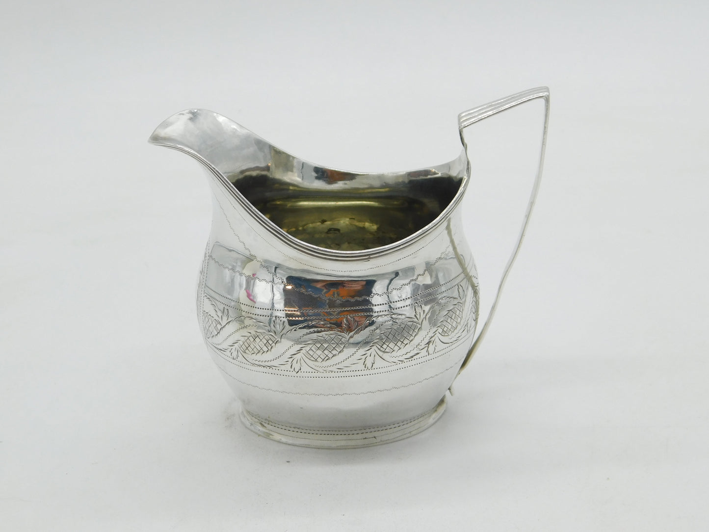 George III Sterling Silver Bright Cut Cream Jug Antique 1804 London