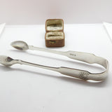 Irish Sterling Silver Kings Pattern Sugar Tongs 1822 Dublin Antique James Brady