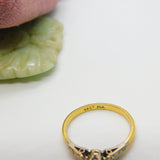 Solitaire Diamond 18ct Yellow Gold and Platinum Ring Antique Victorian c1890