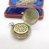 Georgian Sterling Silver Circular Vinaigrette 1829 Birmingham Taylor & Perry