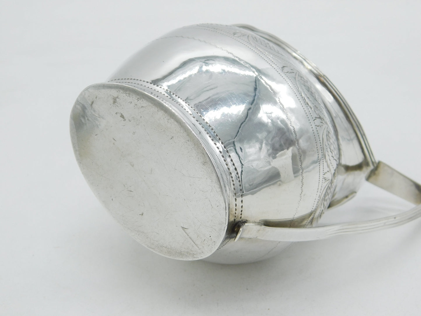 George III Sterling Silver Bright Cut Cream Jug Antique 1804 London
