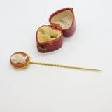 Hardstone Cameo 18ct Yellow Gold Cased Stick Pin Brooch Antique Victorian c1840