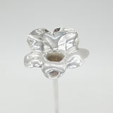 Large .900 Silver Flower Form Rose Stem Vase Vintage c1970