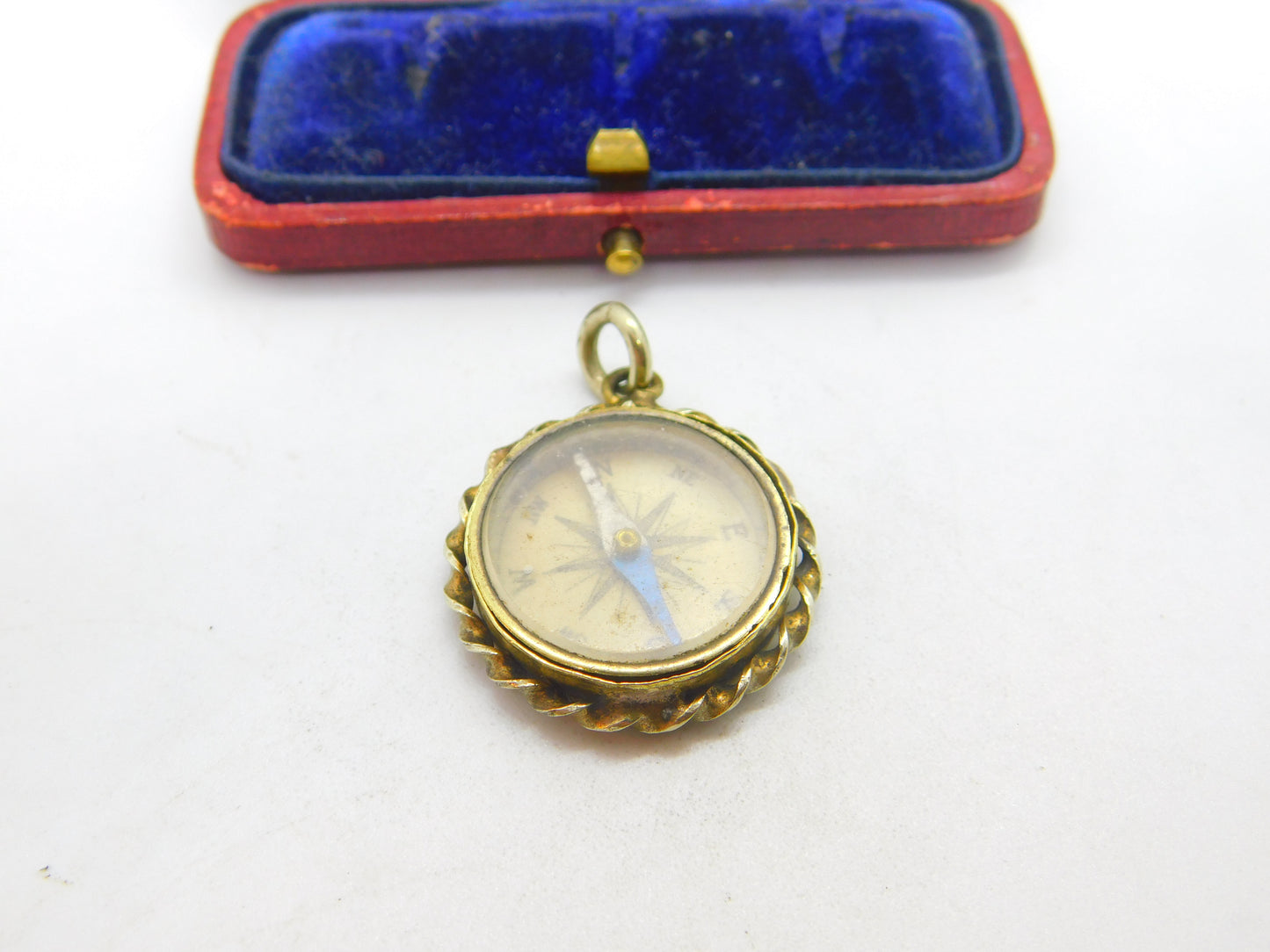 Victorian Gold Plated Working Compass Fob or Pendant Antique c1880