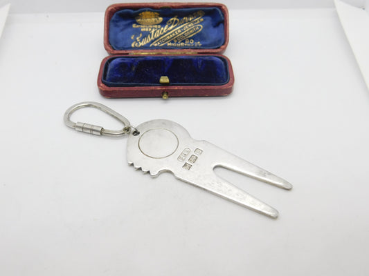 Sterling Silver Golf Putting Marker Keyring Vintage 1995 Birmingham