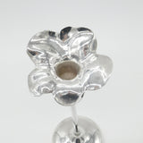 Large .900 Silver Flower Form Rose Stem Vase Vintage c1970