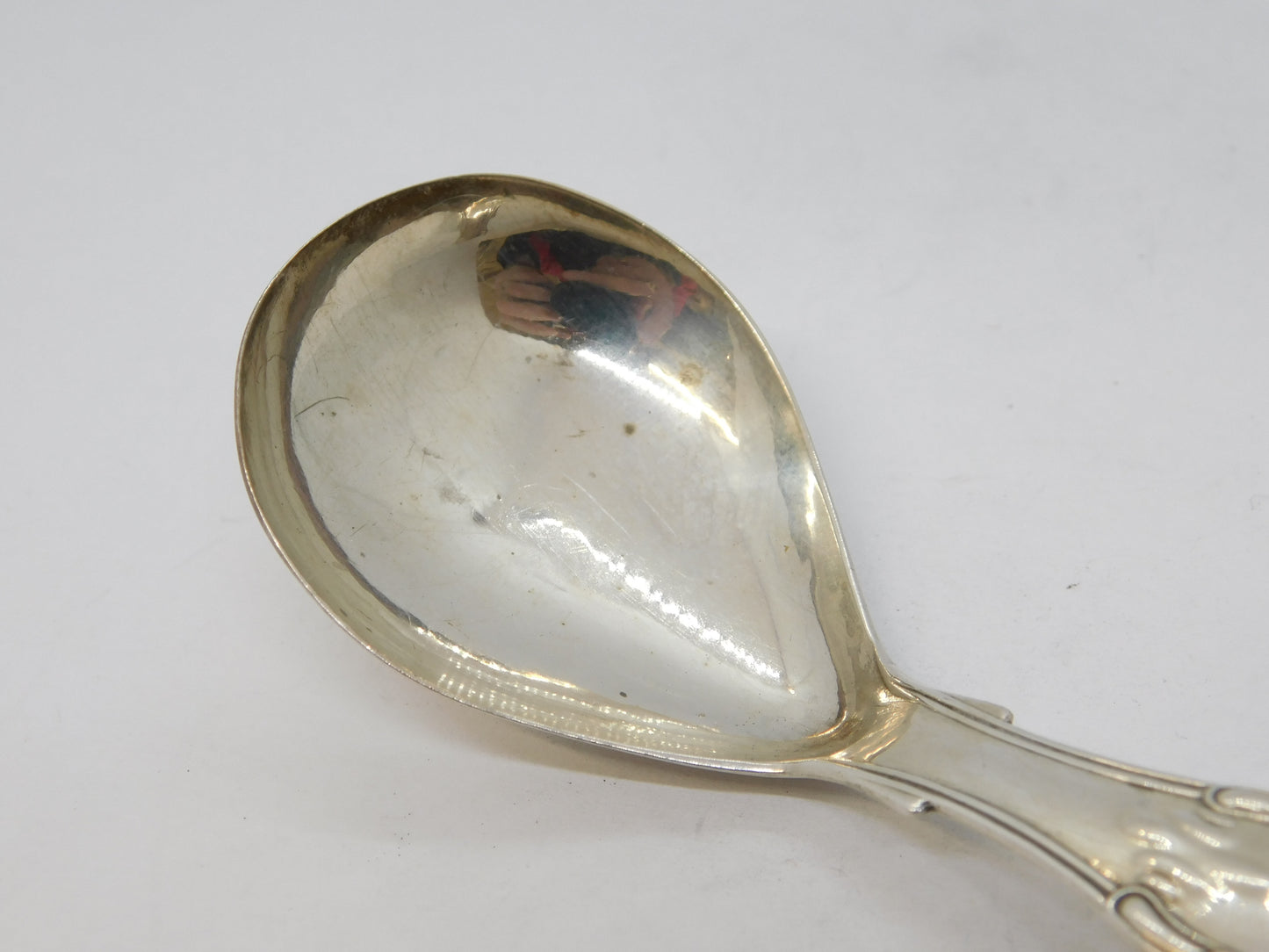 Victorian Sterling Silver Kings Pattern Tea Caddy Spoon Antique 1845 Birmingham
