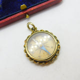 Victorian Gold Plated Working Compass Fob or Pendant Antique c1880