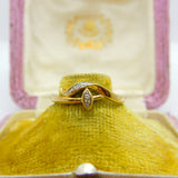 9ct Yellow Gold Art Nouveau Style Floral Diamond Set Ring Vintage London