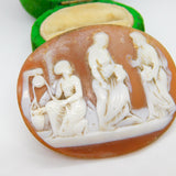 Early Victorian Carved Shell Cameo Classical Mythical Scene Antique c1850