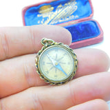 Victorian Gold Plated Working Compass Fob or Pendant Antique c1880