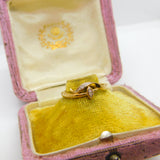 9ct Yellow Gold Art Nouveau Style Floral Diamond Set Ring Vintage London