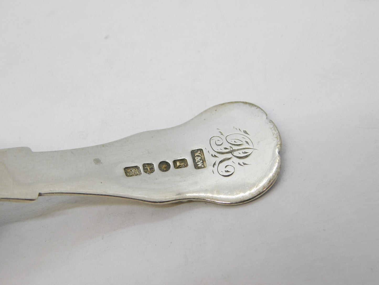 Victorian Sterling Silver Kings Pattern Tea Caddy Spoon Antique 1845 Birmingham