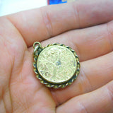 Victorian Gold Plated Working Compass Fob or Pendant Antique c1880