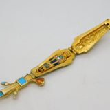 Egyptian .800 Silver Gilt Enamel Mummy Locket Sugar Spoon Antique c1920