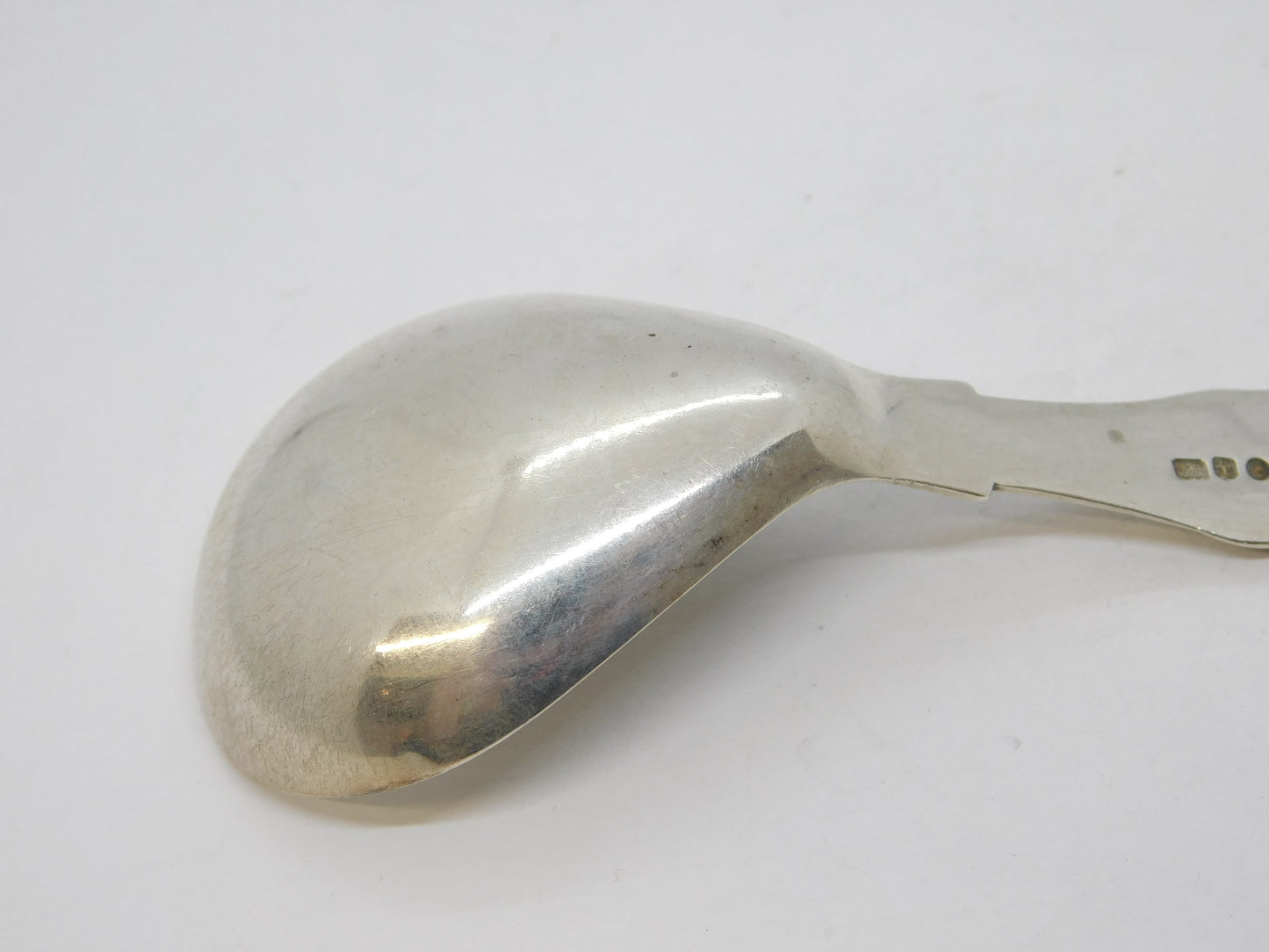 Victorian Sterling Silver Kings Pattern Tea Caddy Spoon Antique 1845 Birmingham