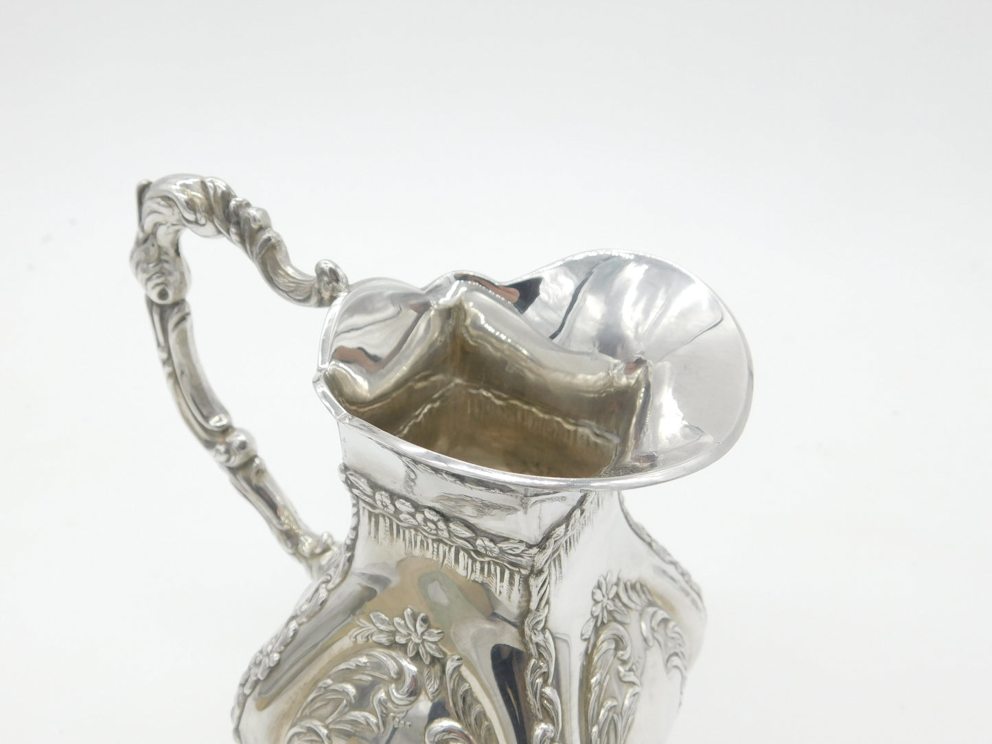 Spanish Sterling Silver Ornate Wine or Water Jug Antique c1935 Art Deco