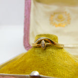 9ct Yellow Gold Art Nouveau Style Floral Diamond Set Ring Vintage London