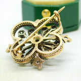 19th Century French 18ct Gold Old Cut Diamond Floral Brooch Antique c1890