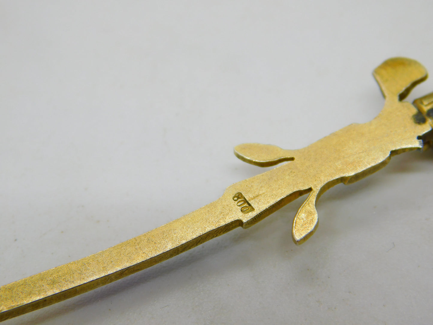 Egyptian .800 Silver Gilt Enamel Mummy Locket Sugar Spoon Antique c1920